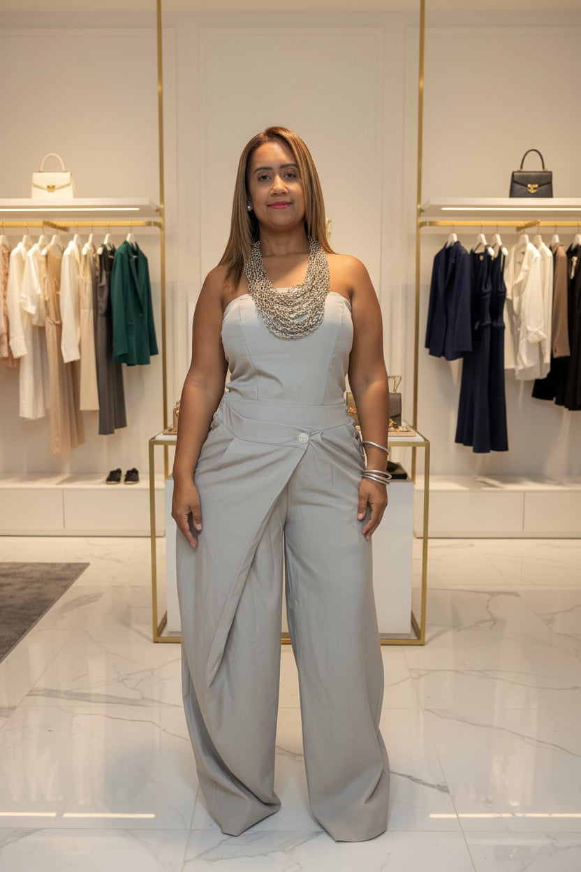 Jumpsuit Largo de Lujo Italiano Sin Mangas | One Size