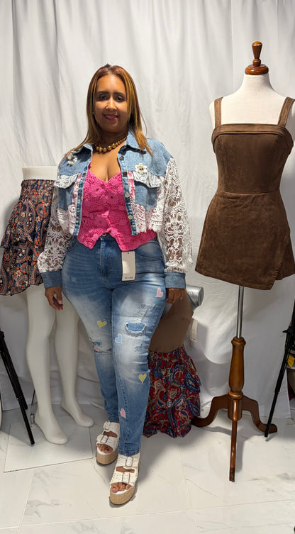 Jacket de mahon bordado