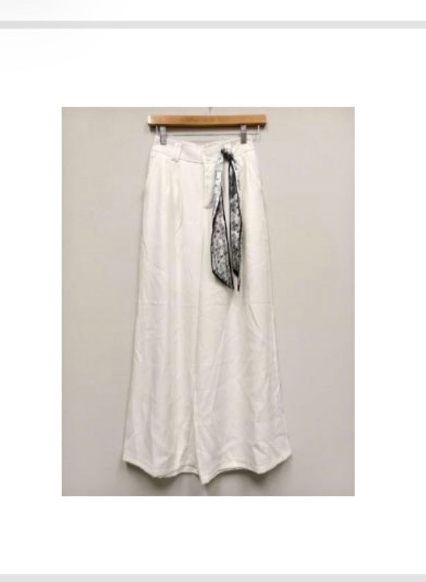 Pantalón Corte de Vestir con Pañuelo | Recto Midi