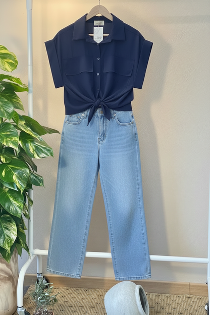 Camisa de Botones con Bolsillos – Tela Italiana