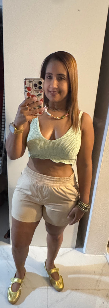 Crop Top Tejida Colores Pasteles