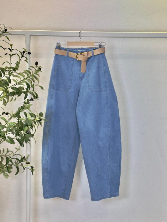 Barrel Light Denim Italiano con Correa