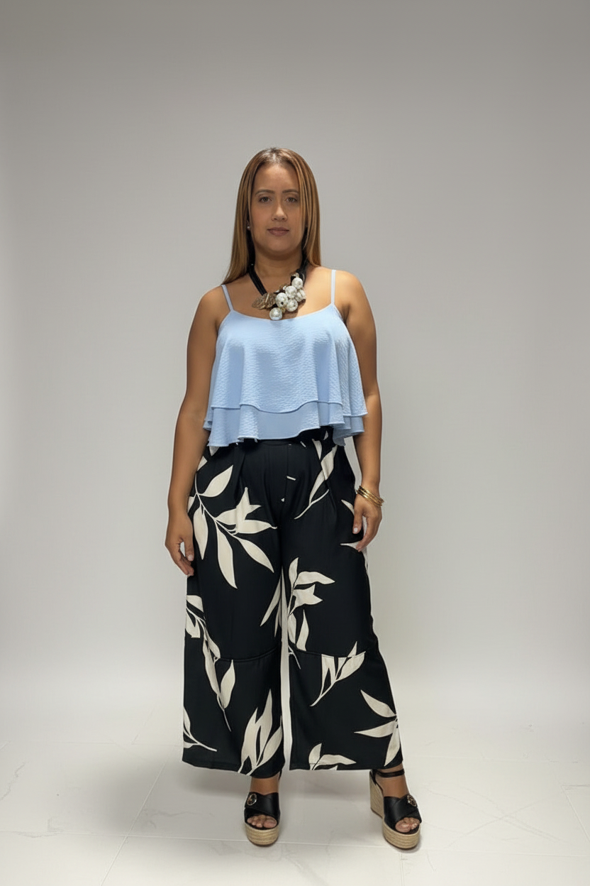 Italian ruffles crop Top-one size