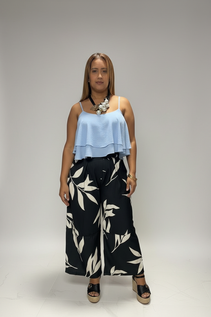 Italian ruffles crop Top-one size
