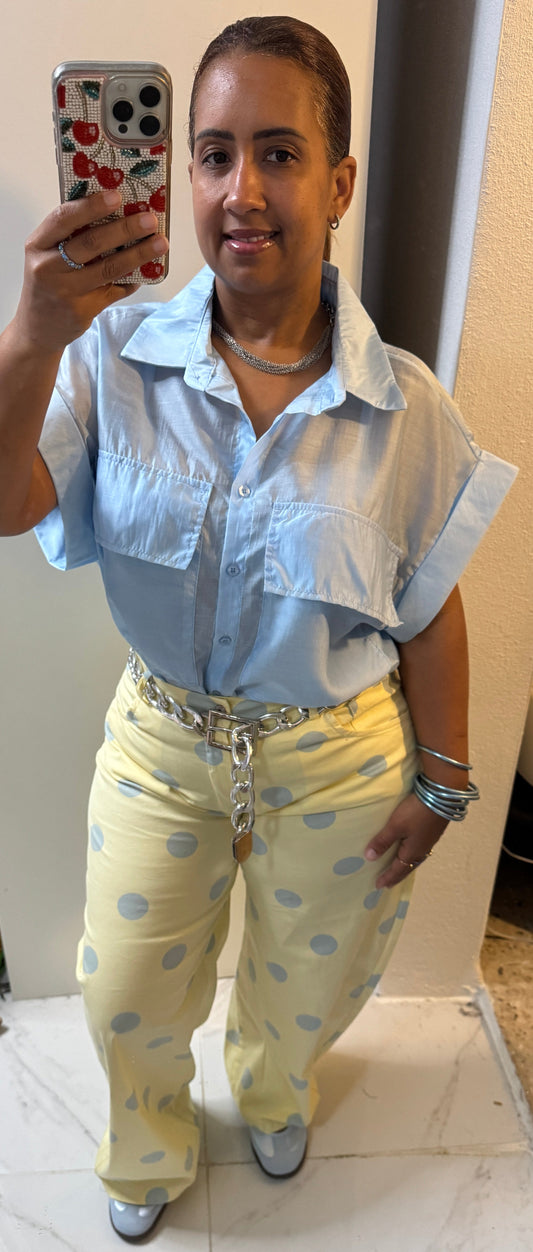 Camisa de Botones con Bolsillos – Tela Italiana