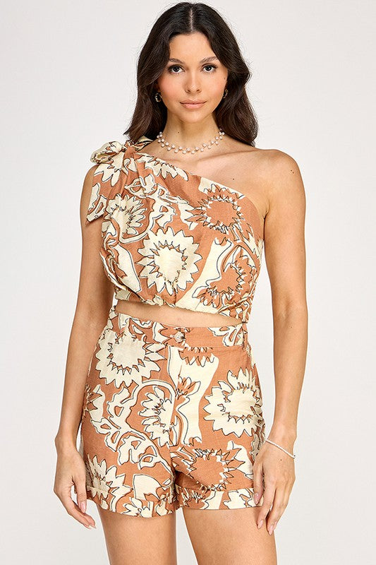 Delicate Flower Short Set
