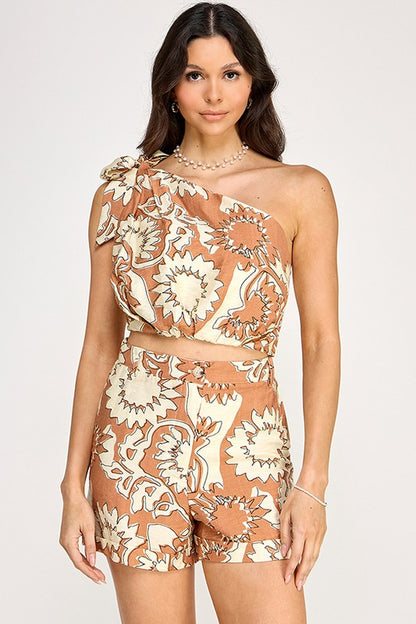 Delicate Flower Short Set