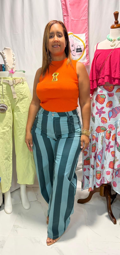Pantalón Barrel Italiano de Líneas – Elegancia en 4 Colores | One Size