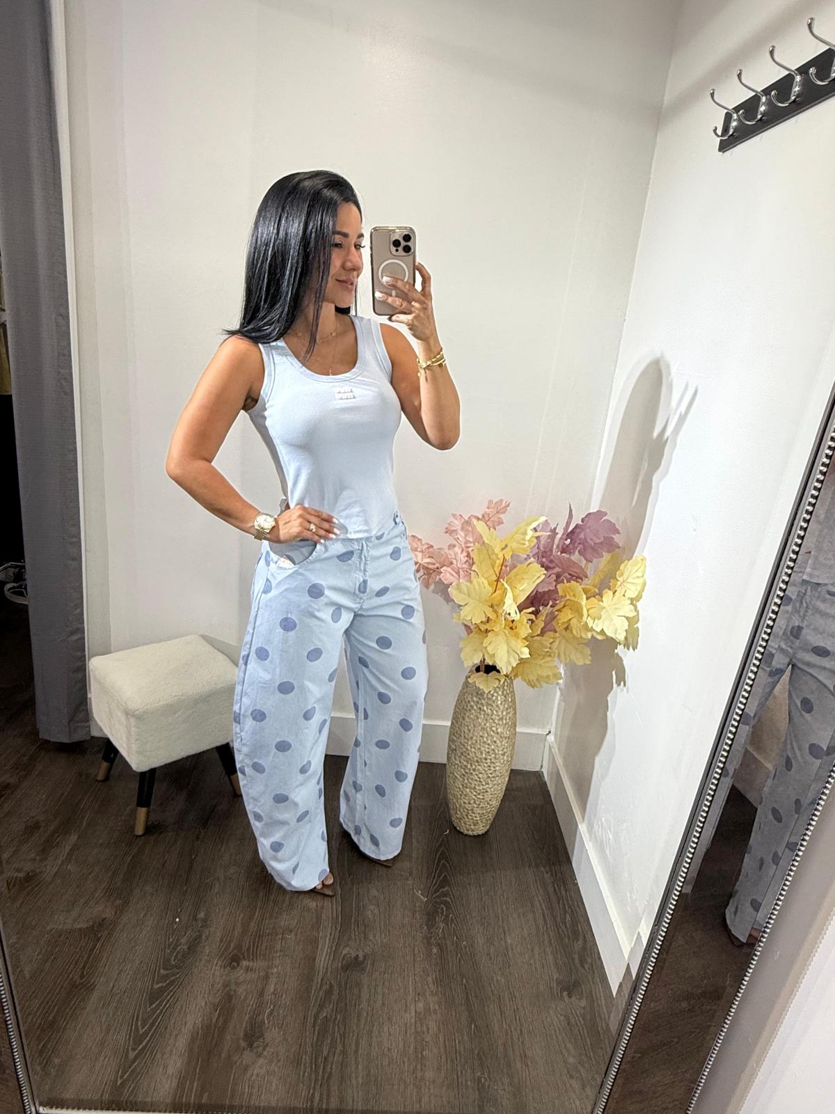 Italian Polka Dot Barrel Pant – 3 Colors | S/M – M/L