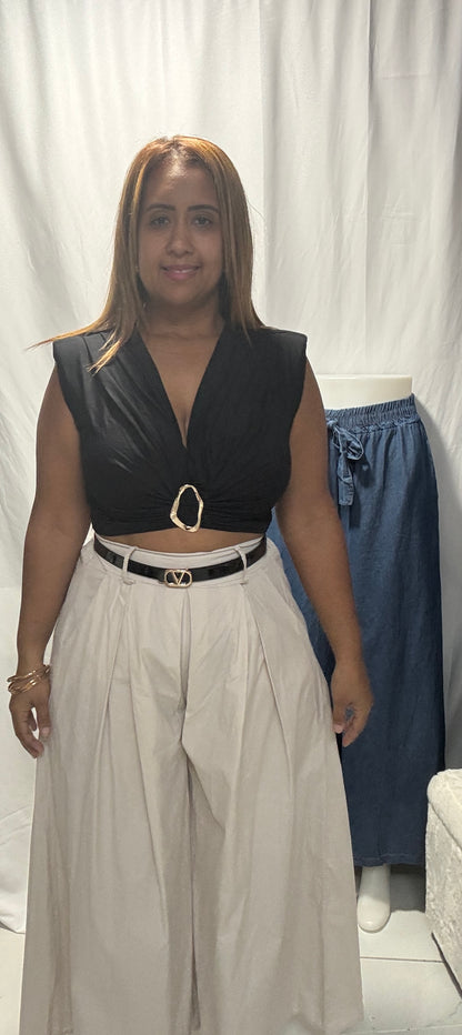 Crop Hebilla top Made in Italy