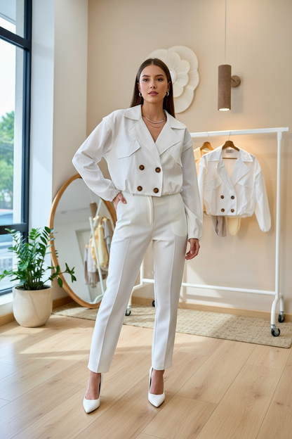 Italian Coat – Modern Design with Button Closure