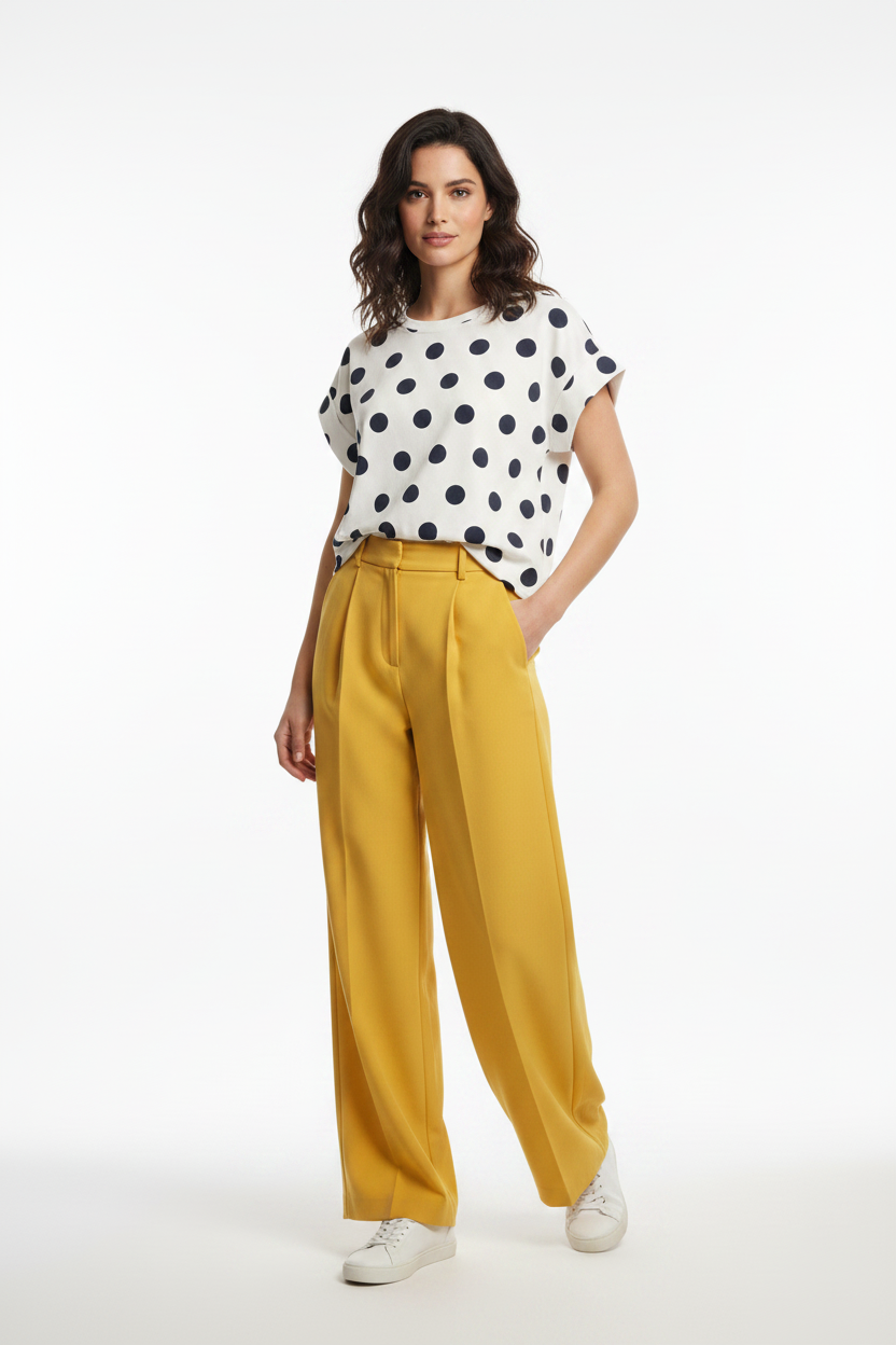 Polkadots Camisa Italiana Manga corta con Detalle Delicado | La Básica que Eleva tu Outfit