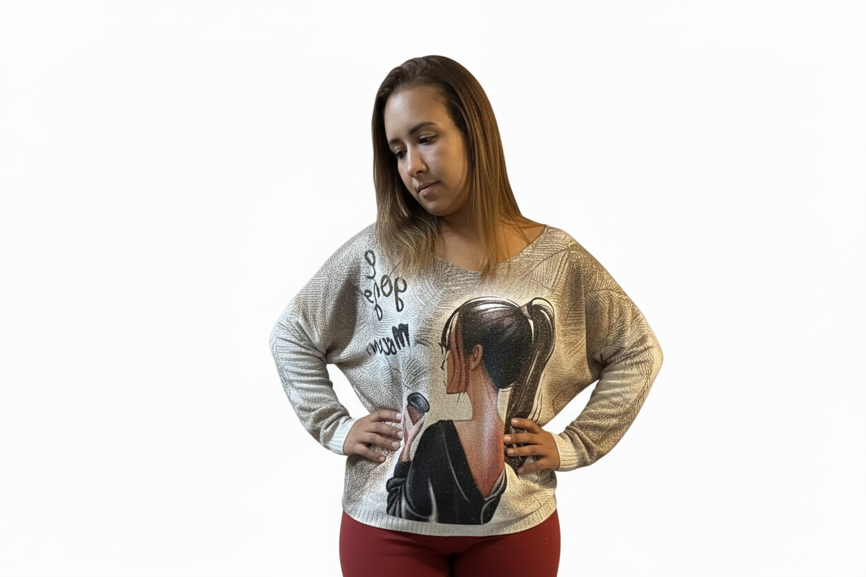 Blusa Manga Larga Inspirada en LV - Diseño Exclusivo Italiana