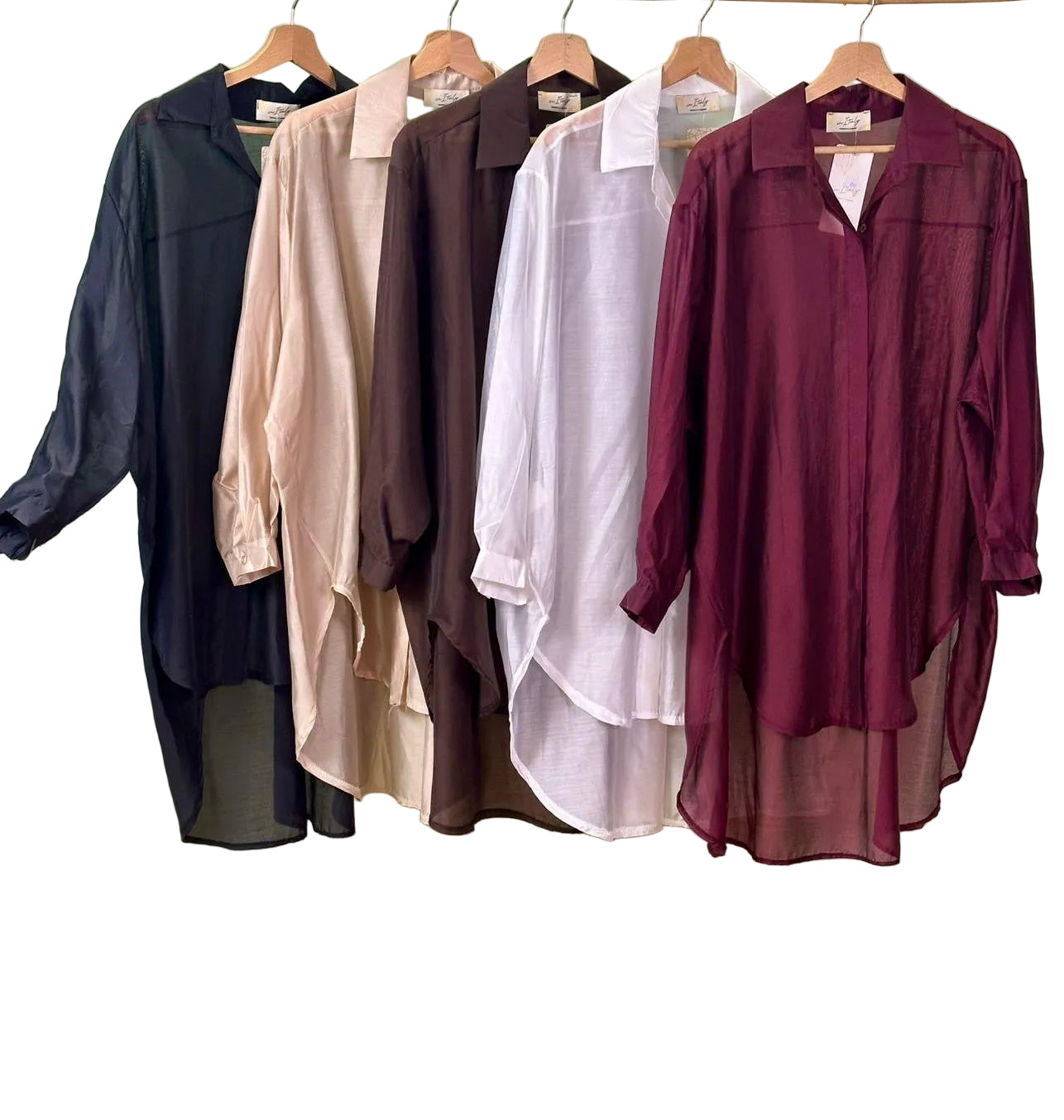 Blusa Italiana de Botones Larga - Elegante y Versátil | Talla Única