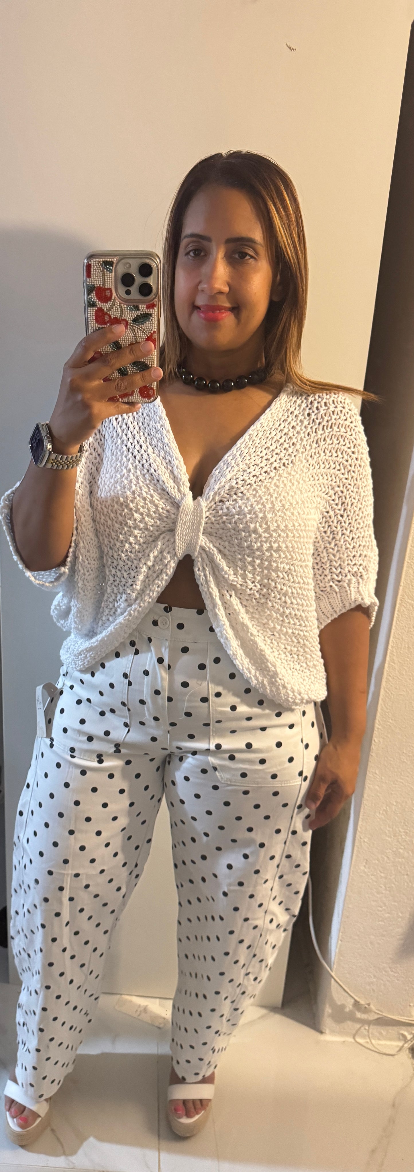 Top Tejido Italiano con Lazo | Manga Larga | One Size
