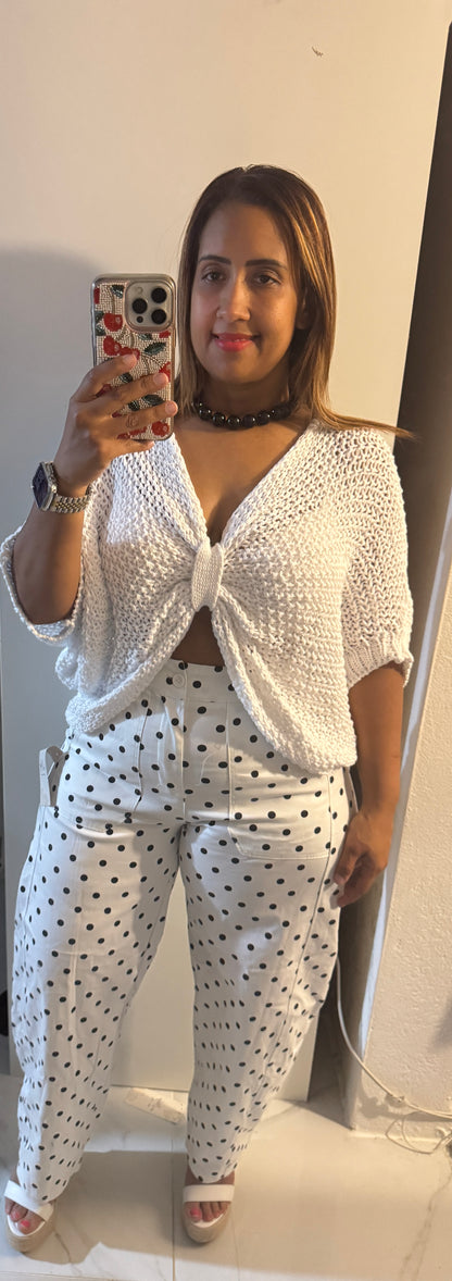 Top Tejido Italiano con Lazo | Manga Larga | One Size