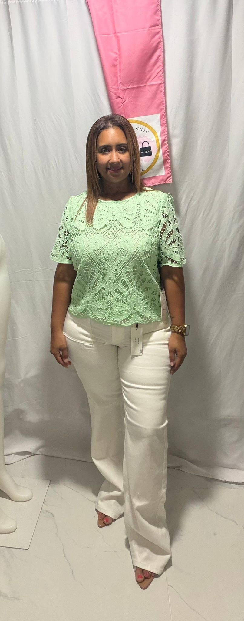 Pastel green top