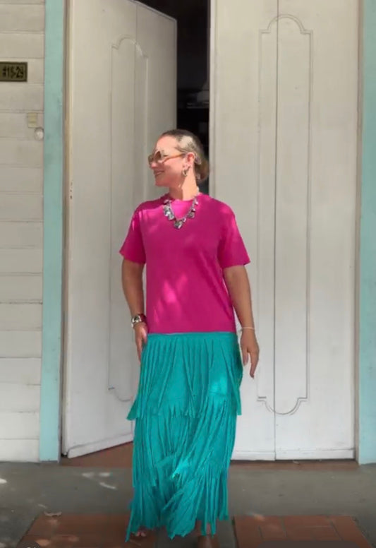 Vestido Tipo Camisa con Flecos | Diseño Colombiano by Liliana Esquivia