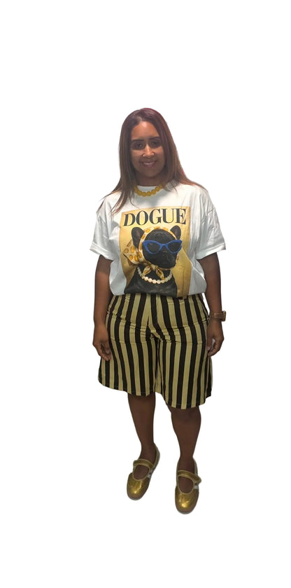 T-Shirt Elevada con Print de Perritos — Italiana | Talla Única