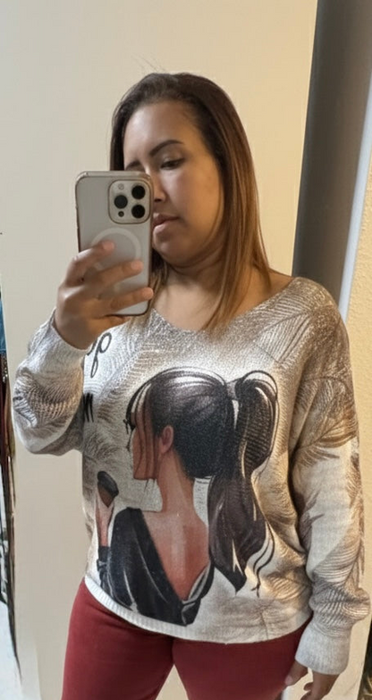 Blusa Manga Larga Inspirada en LV - Diseño Exclusivo Italiana