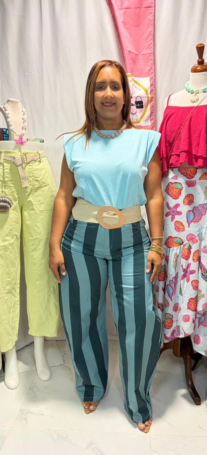 Pantalón Barrel Italiano de Líneas – Elegancia en 4 Colores | One Size
