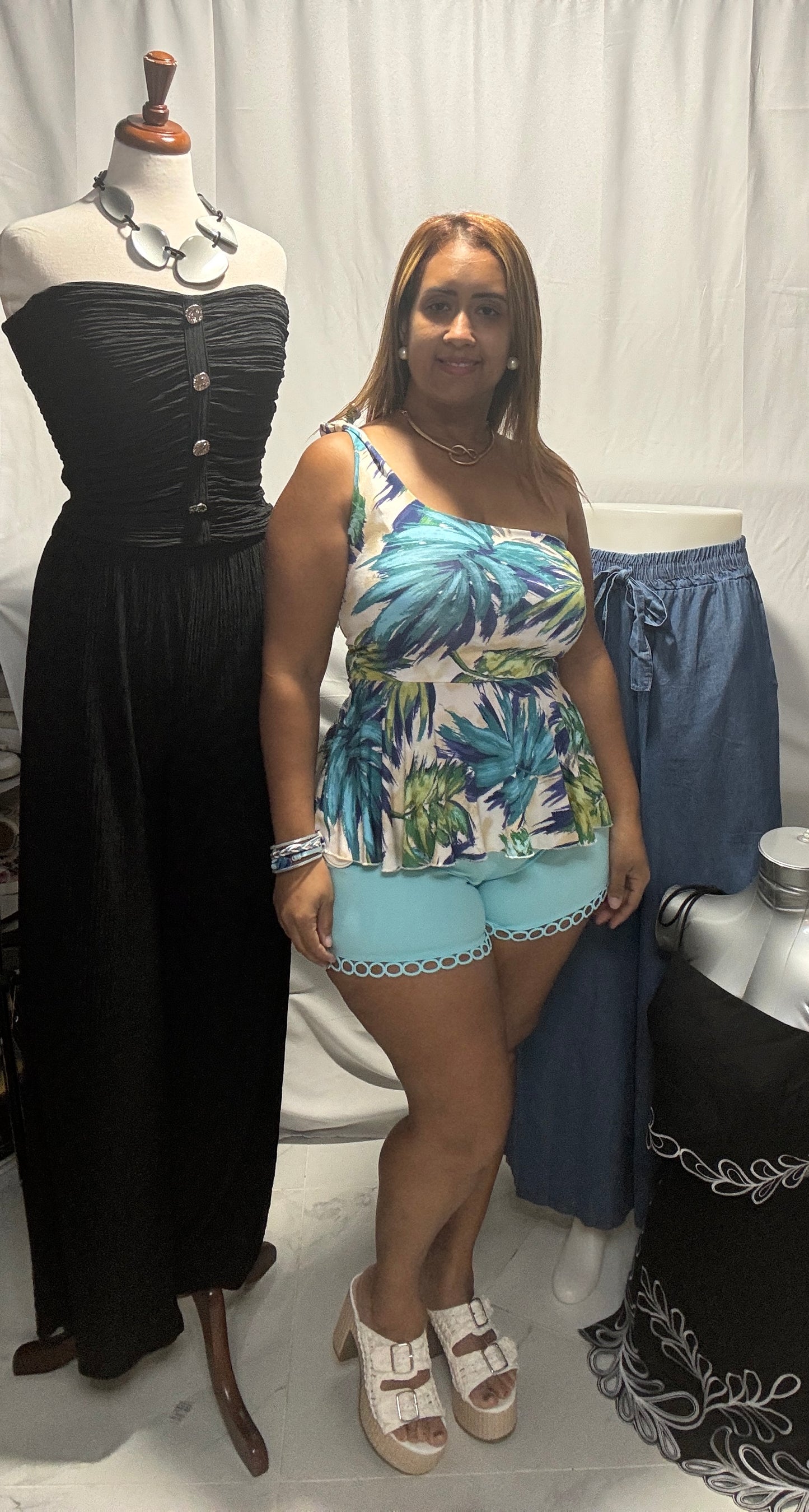 Camisa One Shoulder Palms - Marena by Pia Color