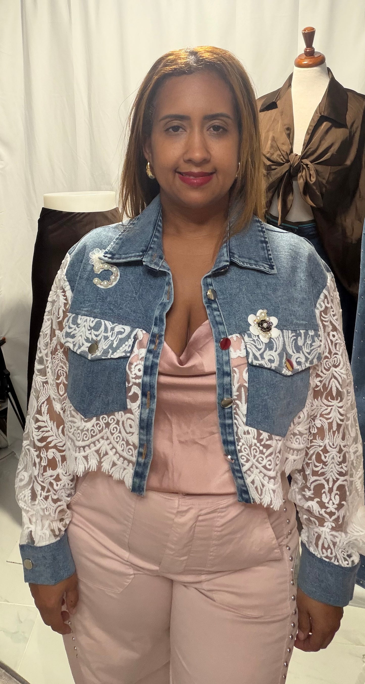 Jacket de mahon bordado