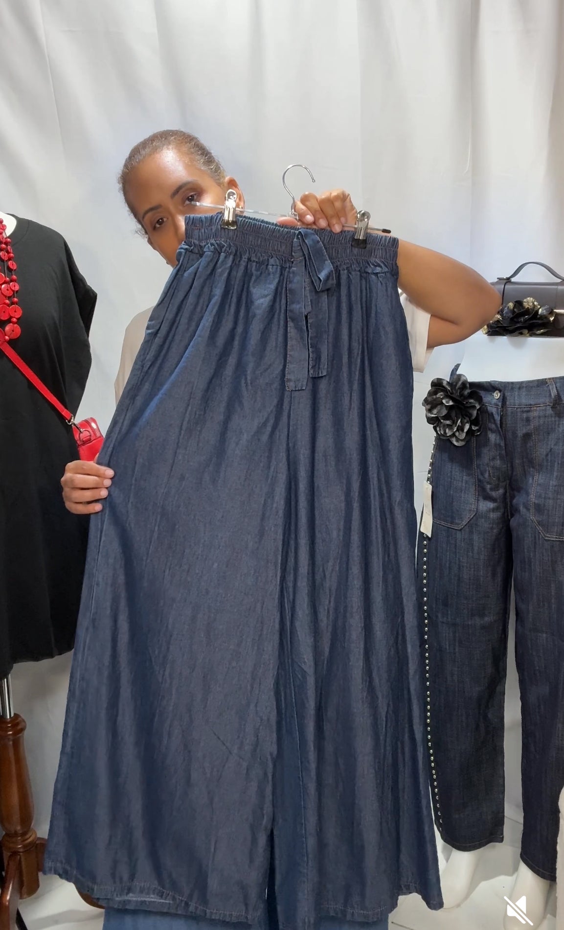 Palazo Estilo Jean Made in Italy - Talla Única