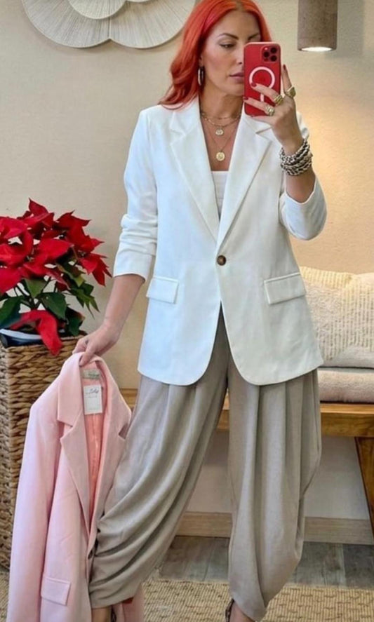 Blazer Italiano con Botón – One Size | Delicado y Elegante
