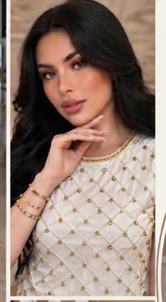 Top Elegante de Lentejuela & Pedrería Dorada — Blanco/Beige con Detalles Gold