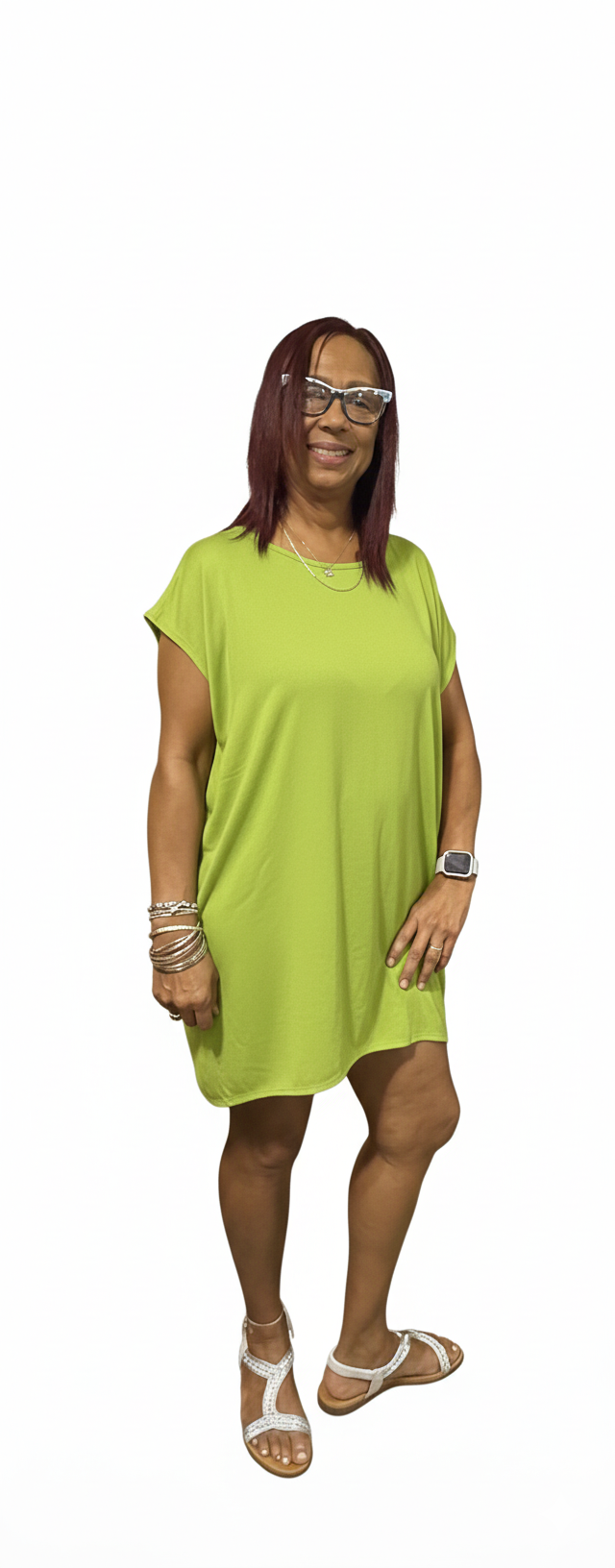 Vestido casual luxury verde lima, estilo versátil