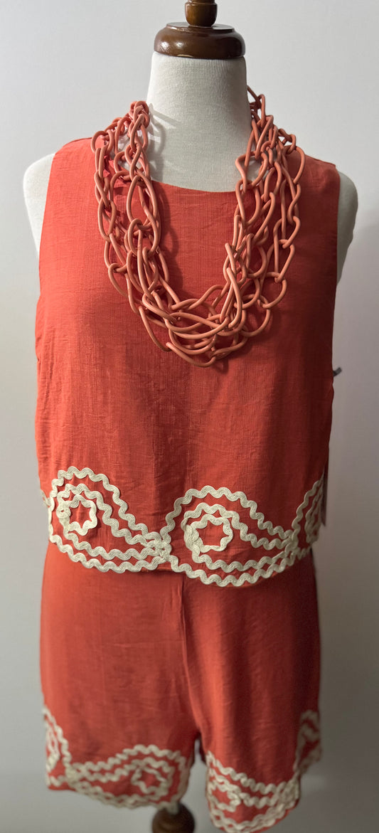 Coral & ivory short set