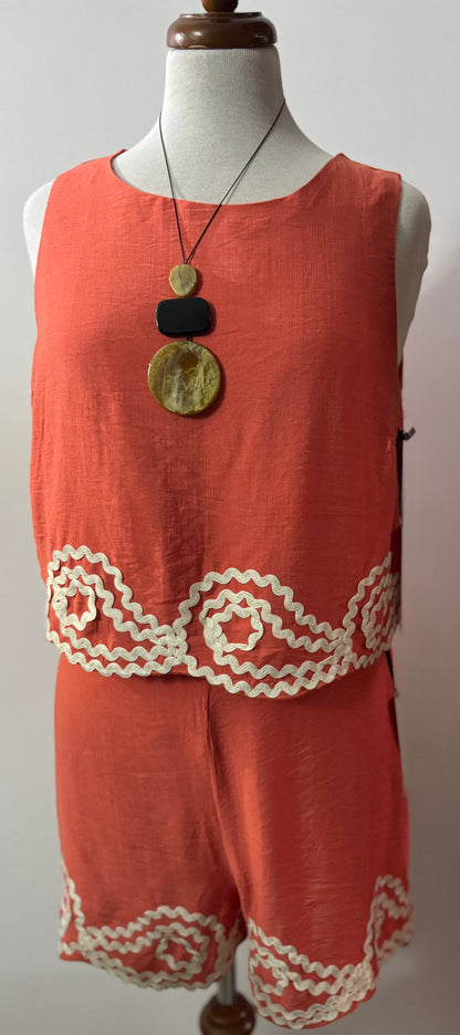 Coral & ivory short set