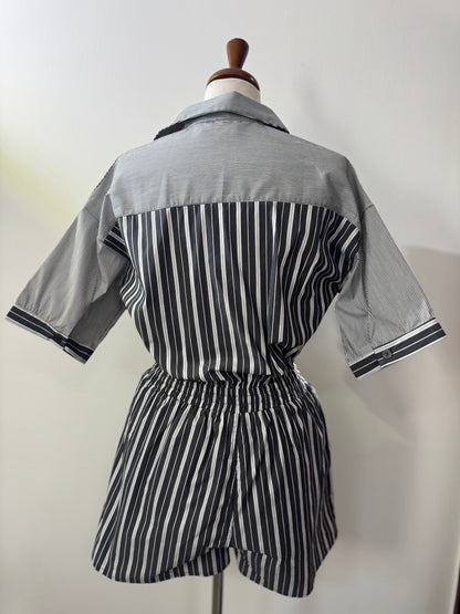 Striped Gray Romper