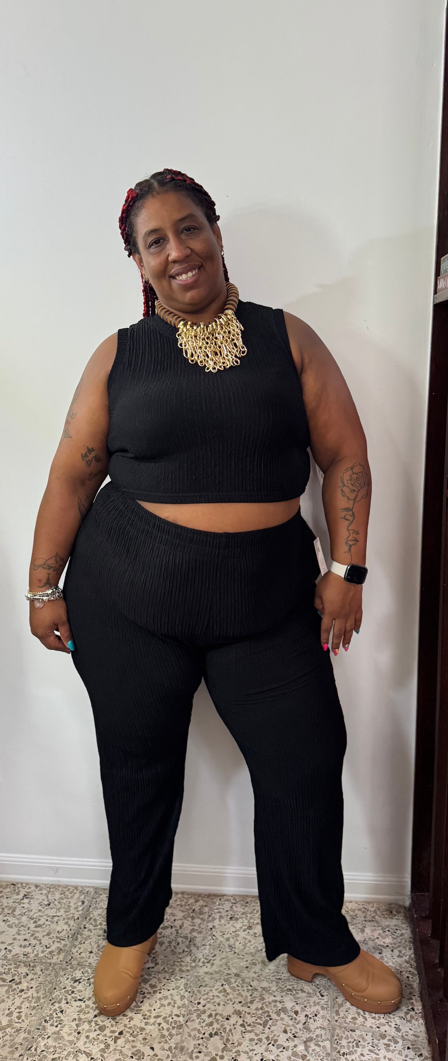 Crop Top & Pant basic  Plus Set