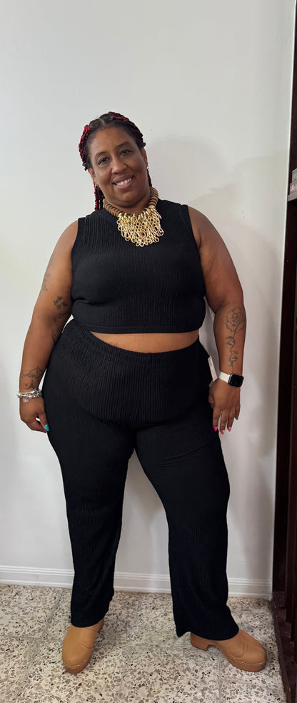 Crop Top & Pant basic  Plus Set