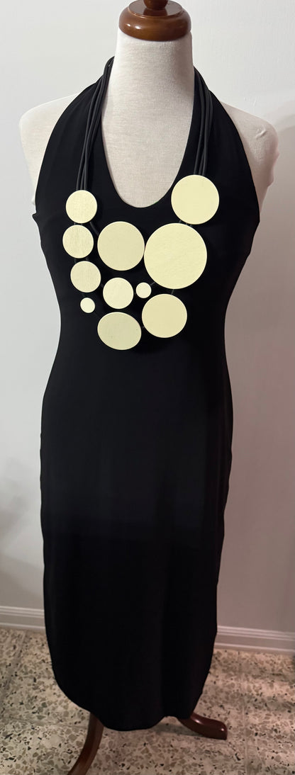 Reversible Halter Dress Multi Green and Black by Pía