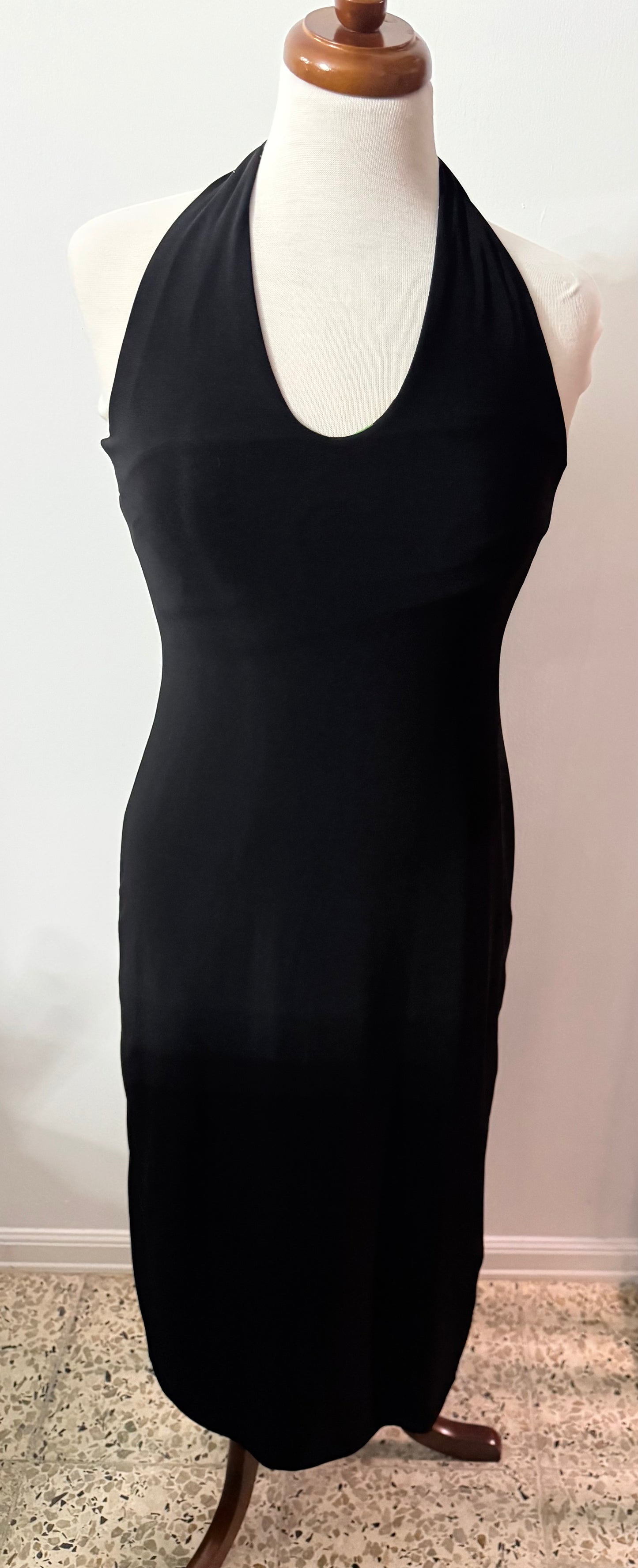 Reversible Halter Dress Multi Green and Black by Pía
