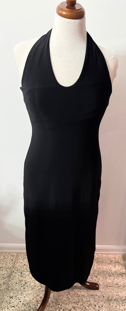 Reversible Halter Dress Multi Green and Black by Pía