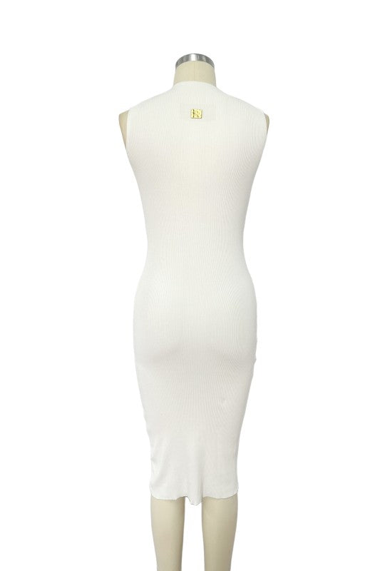 Key Hole White Dress