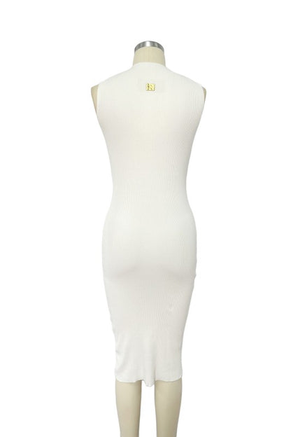 Key Hole White Dress