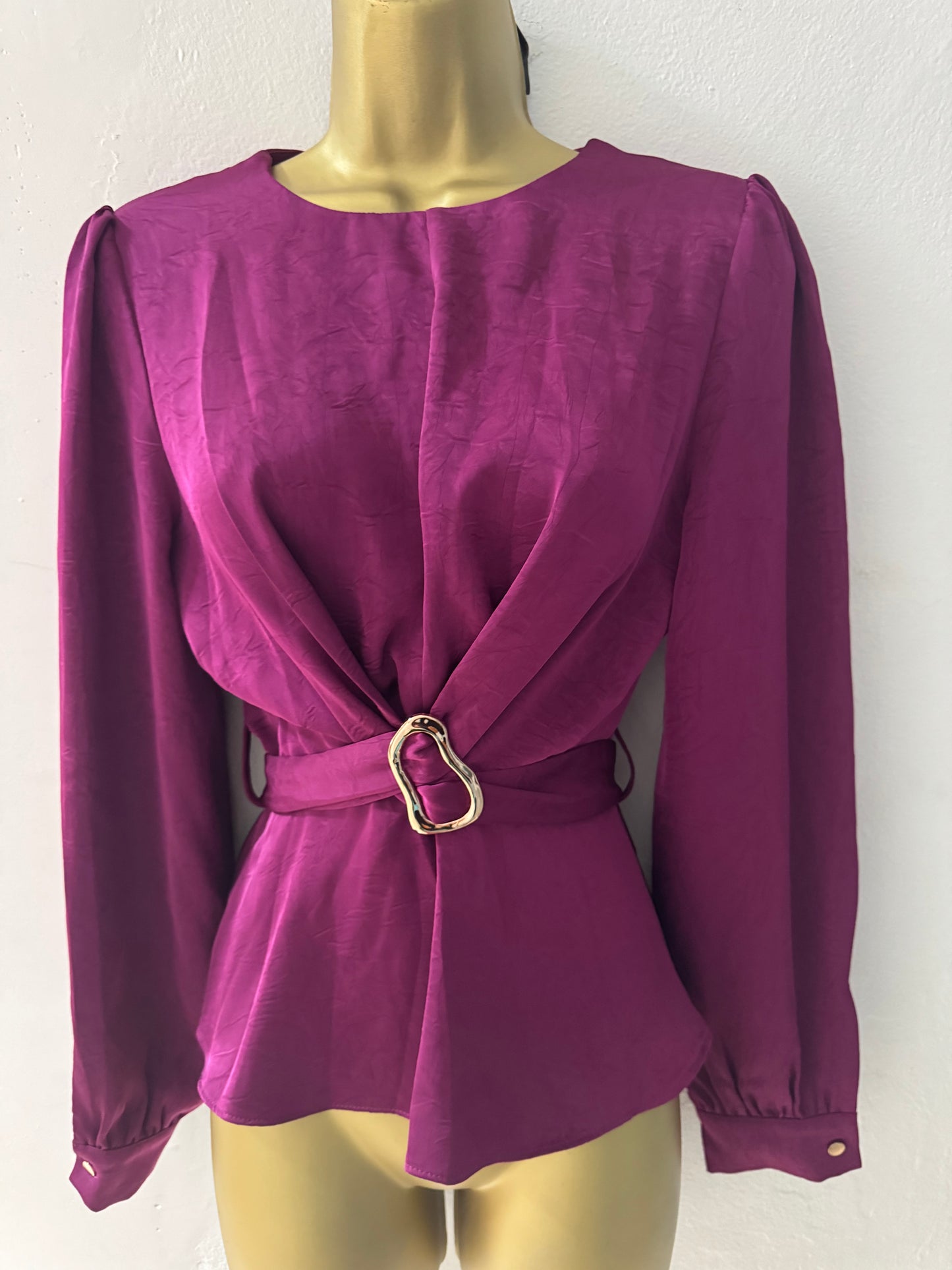 Satin long sleeve top
