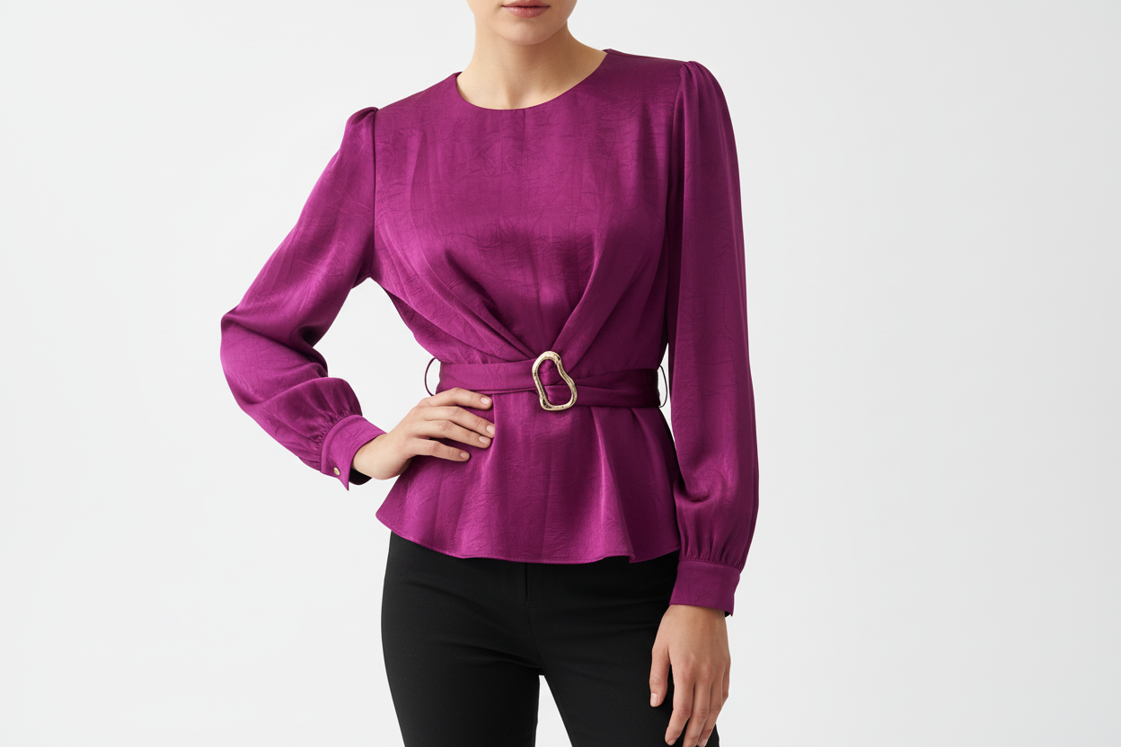 Satin long sleeve top