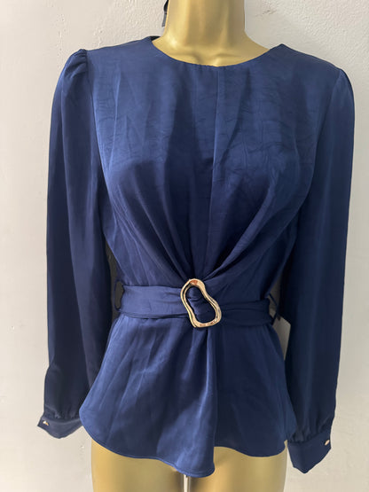Satin long sleeve top