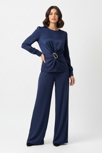 Satin long sleeve top