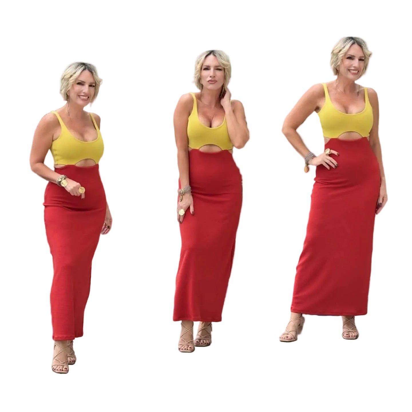 Two Tone Cut Off Dress by Pía