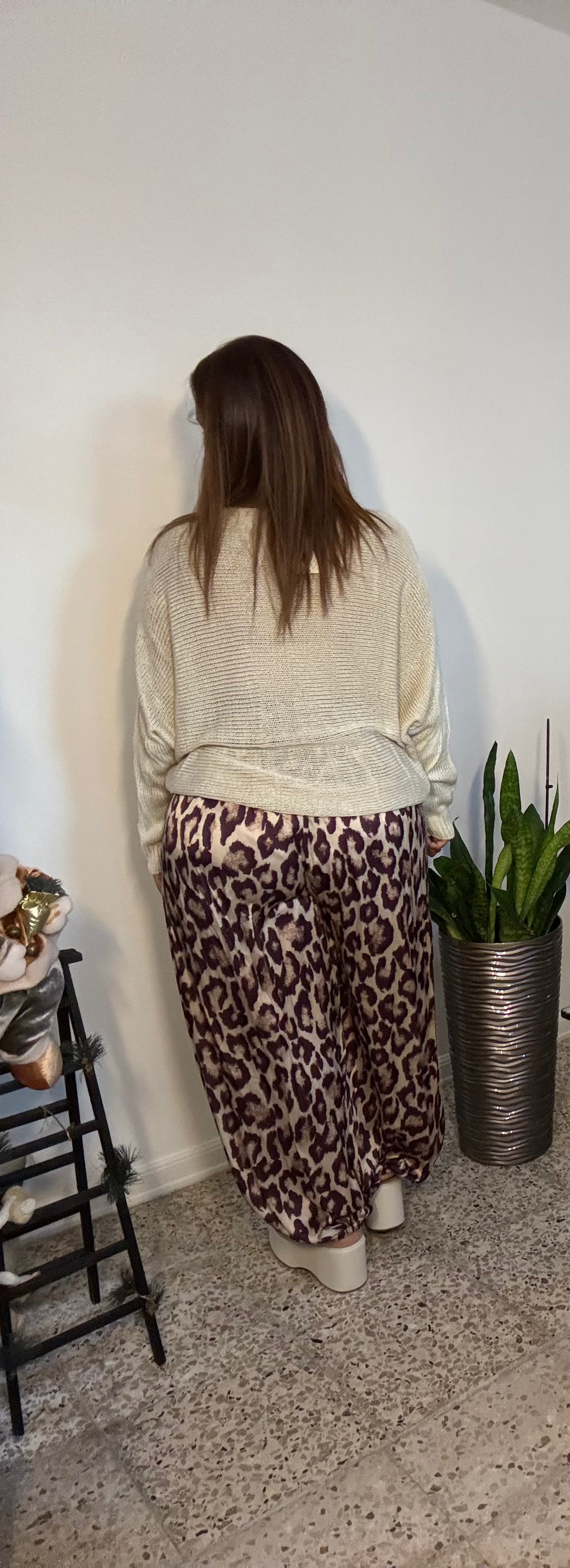 Sweater de Punto Hilo Italiano - Color Beige Ivory