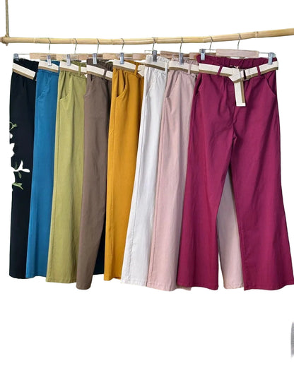 Flat pant Solid Color Made in Italy